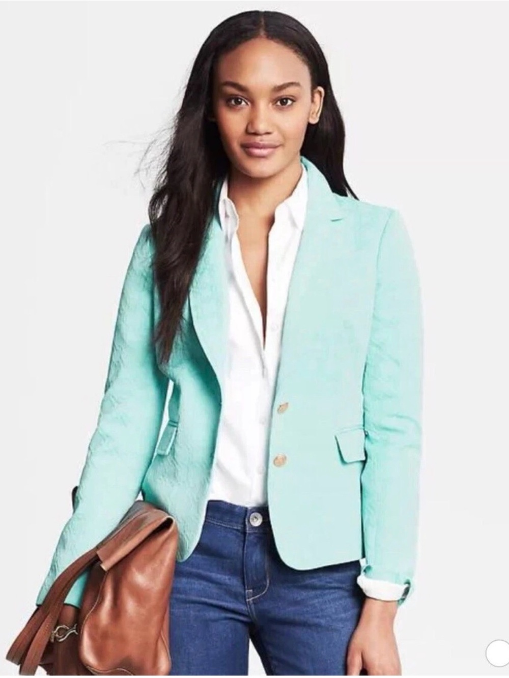 Banana Republic Textured Jacquard cotton blend Blazer 8